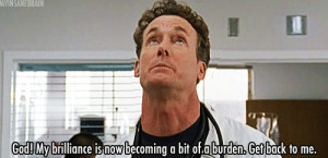 Dr. Perry Cox Can’t Handle His Own Brilliance In Scrubs Gif