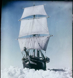 The 'Endurance' under full sail, held up in the Weddell Sea, 1915 / by ...