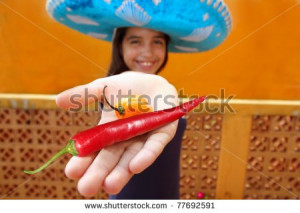 stock-photo-mexican-girl-habanero-and-red-hot-chili-pepper-mexican-hat ...