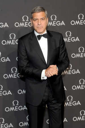 George Clooney Dons Tuxedo for OMEGA Speedmaster Event