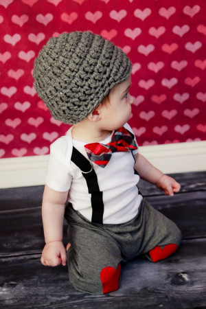 GET THE SET - Boys Bow Tie Bodysuit or Shirt with Suspenders and Hat ...