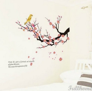 Beautiful-Flowers-Tree-Birds-Quote-Art-DIY-PVC-Wall-Sticker-Home-Decor ...