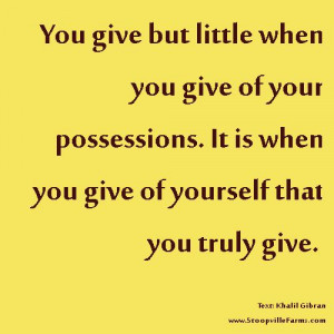 give of yourself
