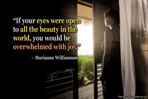 ... the world, you would be overwhelmed with joy.” ~ Marianne Williamson