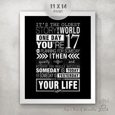 OTH Typography Poster 11x14 PRINT (quote from One Tree Hill TV Show ...
