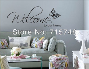 WELCOME TO OUR HOME Vinyl Wall Quote Decal Family 20pcs / lot(China ...
