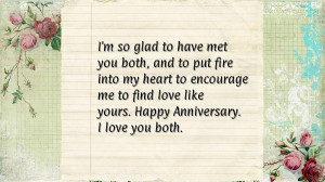 ... me to find love like yours. Happy Anniversary. I love you both