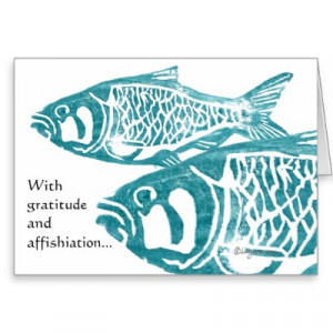 Funny Fish Gratitude Greetings Thank You Cards from Zazzle.com
