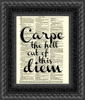 Carpe Diem Quote, Seize the Day Dictionary Print, Wall Decor, Buy 2 ...