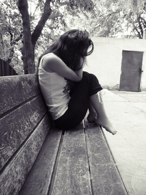 alone, bench, girl, grey, hurt, pain, sad, tears, woman