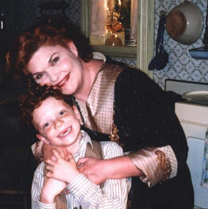 ... (Winthrop Paroo) and Debra Monk (Mrs. Paroo) in the Paroo's kitchen