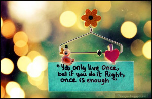 quotes, heart, art, you-only-live-once-but-if-you-do-it-right-once-is ...