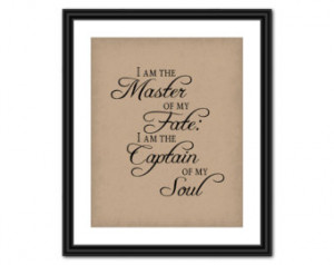 Inspirational Quote Art - I am the Master of my Fate - 8x10 - Instant ...