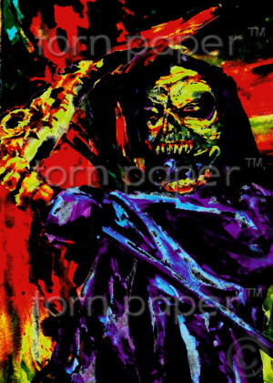 Grim Reaper - Scary Halloween Card - Edgar Allan Poe Quote - 5