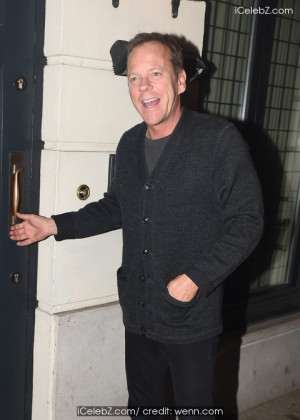 Kiefer Sutherland seen leaving Little House restaurant in Mayfair