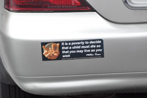 Pro Liberal Bumper Stickers A pro-life bumper sticker