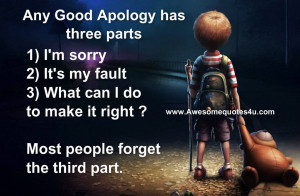 Any good apology has three parts
