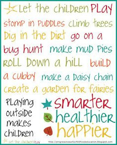 Early Childhood Quotes Play Outside Poster More