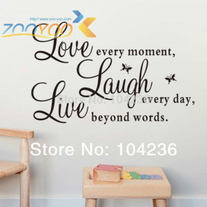 ZooYoo-Live-Laugh-Love-Wall-Art-Quote-Butterflies-Transparent-Border ...