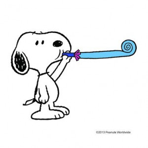 Snoopy Blowing Birthday Whistle