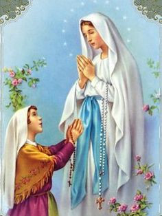 Our Lady of Lourdes and St. Bernadette. So happy to find this picture ...
