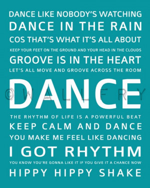 DANCE Inspiration Typography Print