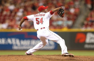 Aroldis Chapman can throw a fastball as high as 105 MPH! The fastest ...