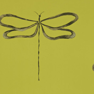 Scion Dragonfly Wallpaper - Avocado/Gilver/Pewter 110245
