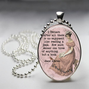 Jane Austen Necklace - Reading Quote - Pride and Prejudice - Literary ...