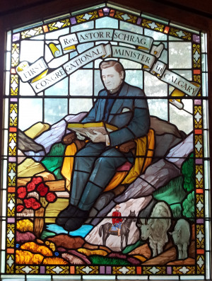 stained glass window at Rundle United Church, Banff featuring Astor ...