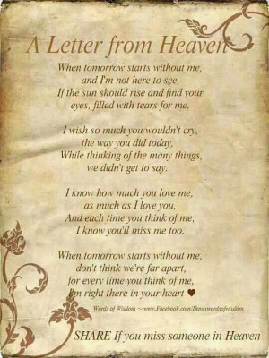 real tugs at my heart when a dear friend losses loved one esp a child ...