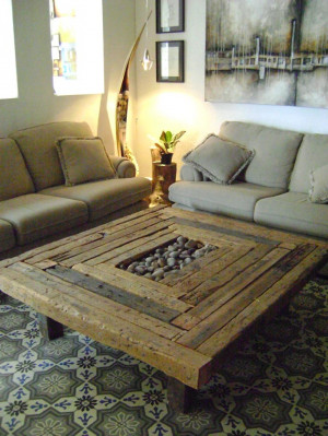 Hand made wooden table, design by Agustin Castillo.