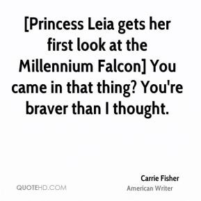Carrie Fisher - [Princess Leia gets her first look at the Millennium ...