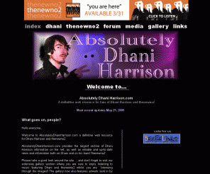 Dhani Harrison @ absolutelydhaniharrison.com ~ IndexA definitive Dhani ...