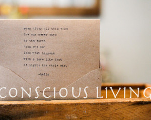 Hafiz Quote Typed using Vintage Und erwood Typewriter on Recycled ...