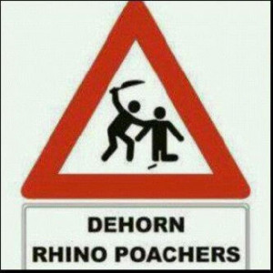 Rhino poaching sign