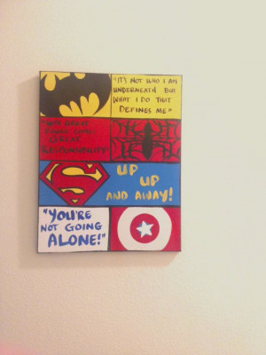 Custom Order 18 x 24 Canvas Wall Art: Kids Superhero Quotes, Comic ...