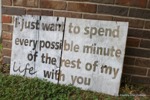 Hunger Games Love Quote Sign in Barnwood
