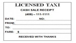 Chicago Blank Taxi Cab Receipts