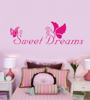 Free Shipping Sweet Dreams Romantic Vinyl Quotes Living Room Wall ...