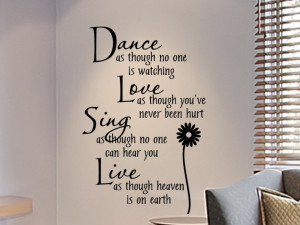 wall decals for teens | Girls Bedroom Wall Decal Dance As Though No ...