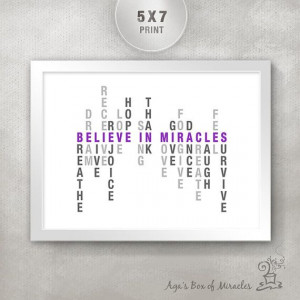 Believe in Miracles 5x7 Inspirational Quote PRINT / Get Well ...