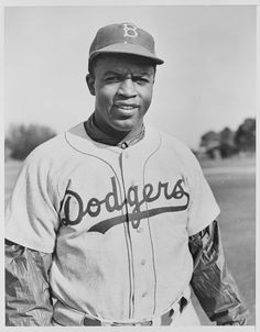 Jackie Robinson in his Brooklyn Dodgers Uniform, 1950, from the ...