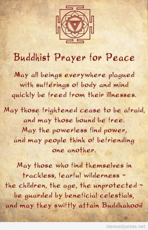 Buddhist prayer for peace quotes