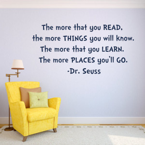you read - Dr. Seuss Wall Decal - Kids Room Decor - Dr. Seuss Quote ...
