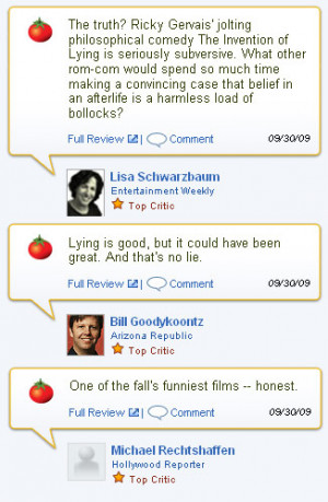 The Invention Of Lying Quotes The film wings celebrity