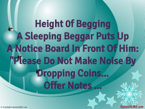 Sleeping Beggar Puts Up A Notice Board...