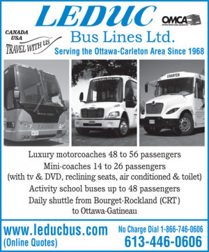 Leduc Bus Lines Ltd (613-446-0606) - Display Ad - CANADA USA Serving ...