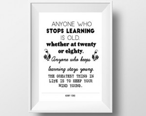 art, Henry Ford quote, bl ack and white Print, Printable Quote ...