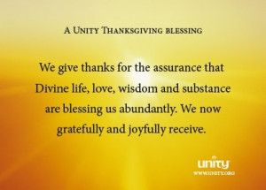Unity Thanksgiving Blessing